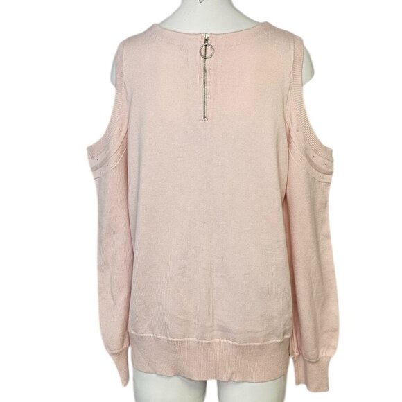 Moussy Womens Open Shoulder Long Sleeve Shirt, Pink, Zip Back, One Size (F) - Picture 2 of 10